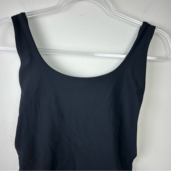 Aerie Swim one-piece cheeky low back deep sides classic black swimsuit size: M - Picture 2 of 10